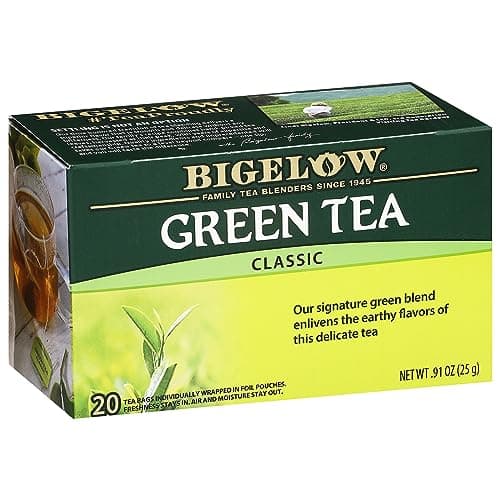 Bigelow Tea Classic Green Tea, Caffeinated Tea, 20 Count Box (Pack of 6), 120 Total Tea Bags