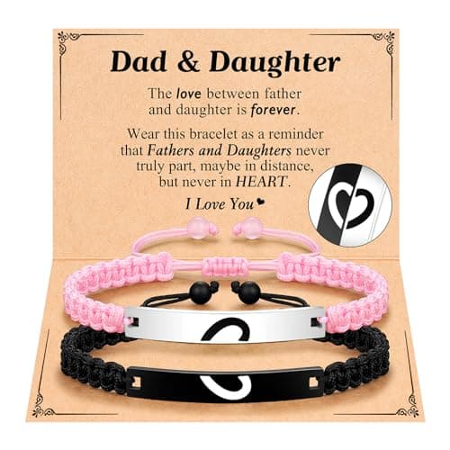 UPROMI Gifts for Dad from Daughter, Father Daughter Bracelet Birthday Christimas Gifts for Dad Daddy from Daughter Gift Ideas Fathers' Day Stocking Stuffers