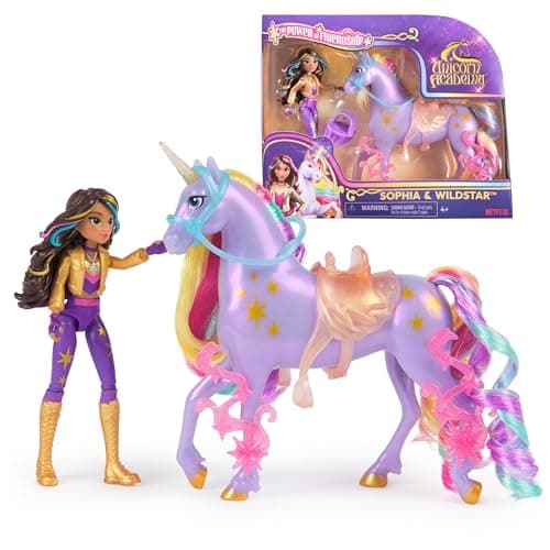 Unicorn Academy, Sophia & Wildstar Power of Friendship Set with Saddle & Accessories, Dolls & Unicorn Toys, Gifts & Stocking Stuffers for Girls Ages 4 and up
