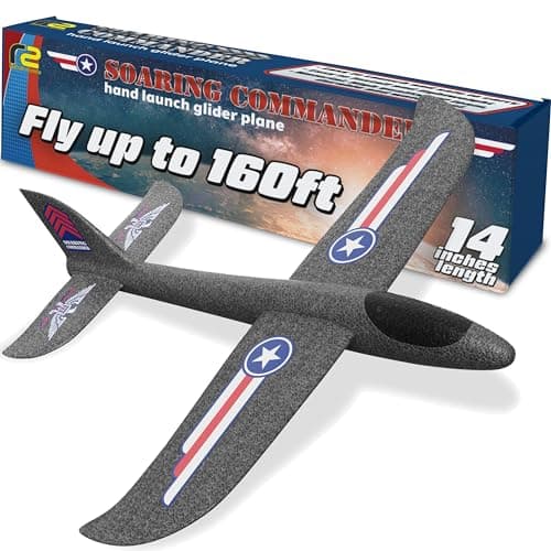 Airplane Toy For Kids: Foam Airplane for Kids - Safe & Easy To Throw Airplane Glider Plane Toy - Gifts for Boys & Girls & Birthday Gift Ideas - Outdoor Games For Kids Ages 4 5 6 7 8 9 10 & Up