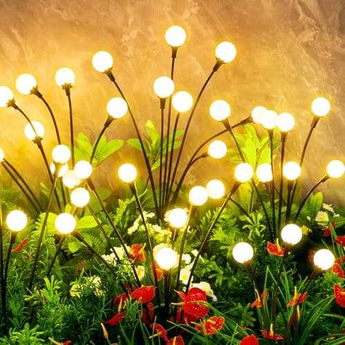 VIGNUTO Solar Lights Outdoor Waterproof, 4 Packs 32LED, Solar Garden Lights, Patio Lights, Garden Decor, Patio Decor, Firefly Lights Solar Outdoor, Unique Gifts for Women, Gifts for Grandma