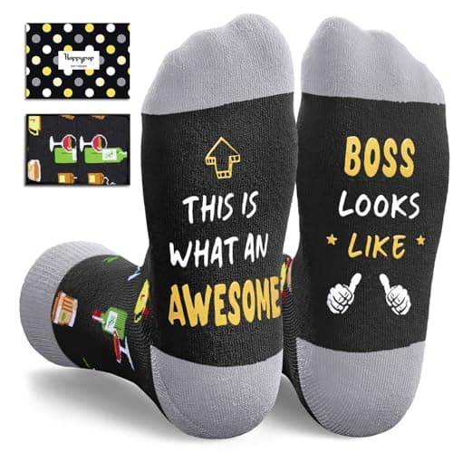 HAPPYPOP Boss Gifts for Men - Bosses Day Gifts for Man Boss Socks, Gift for Bosses Man Male