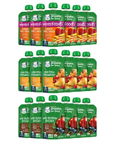 Gerber Organic Baby Food Pouches, 2nd Foods for Sitter, Fruit & Veggie Variety Pack, 3.5 Ounce (Set of 18)