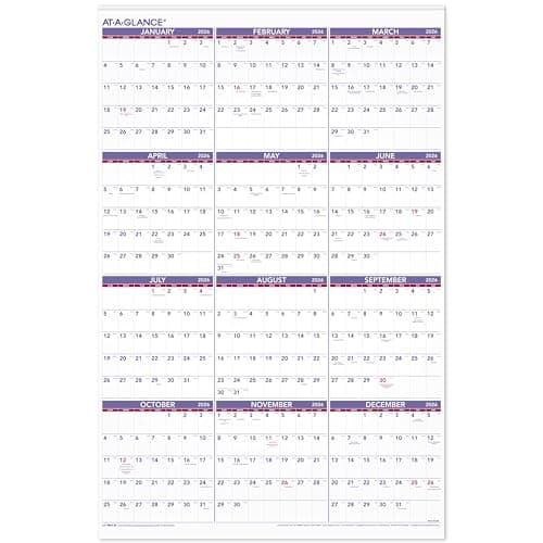 AT-A-GLANCE 2026 Wall Calendar, Monthly, 24" x 36", Extra Large, Paper (PM122826)