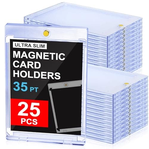 YZtree 25ct Magnetic Card Holders: 35 pt Magnetic Cards Case for Trading Cards, U-V Protection Hard Plastic Card Protectors for Sports, Baseball, Game, Standard Display