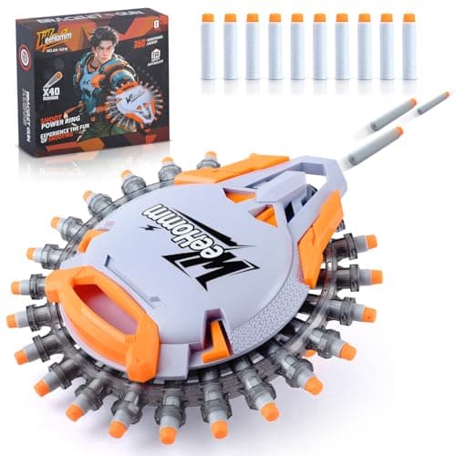 Shooting Game Toys for Boys Age 6 7 8 9 10+ Years Old, Kids Sports & Outdoor Games Toy Foam Blasters, 30 Consecutive Launches Shooting Shield with 40 Darts, Cool Toy Guns for Christmas Birthday Gift