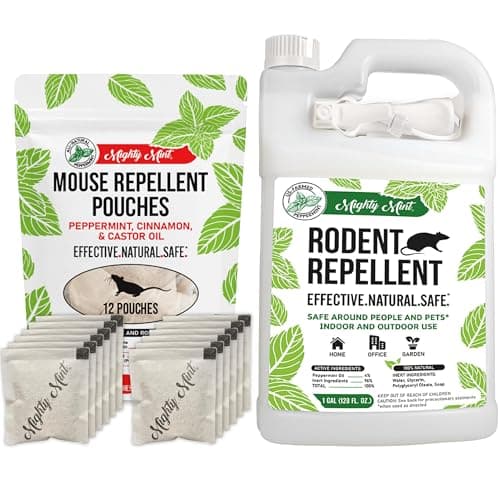Mighty Mint Mouse Repellent Pouches & Rodent Repellent Gallon Bundle