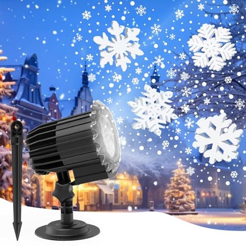 Bairnqner Snowflake Christmas Projector Lights Outdoor, Dynamic 3D Snowflake Projection Light for Indoor Outdoor Christmas Decoration, Waterproof Led 2025 Upgraded