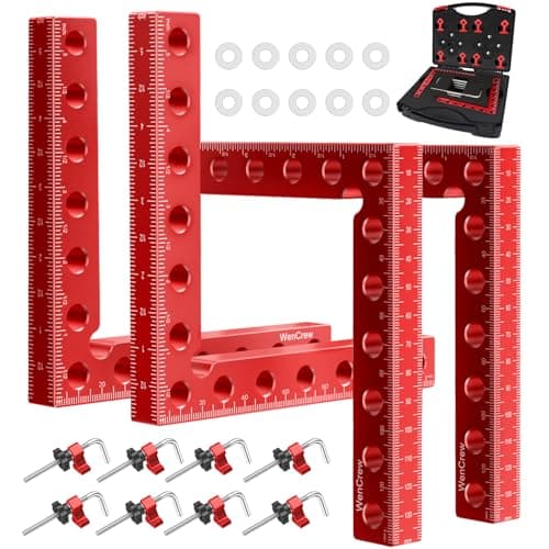 Corner Clamps for Woodworking, WenCrew 4pcs 90 Degree Right Angle Clamp 5.5" Aluminum Alloy Clamping Positioning Squares Woodworking Tools for Frame, Box, Drawer, Cabinets, Gifts for Men Dad