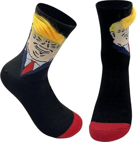 JIANG Funny Socks American Flag Socks,Patriotic socks with hair,Unisex, political gifts