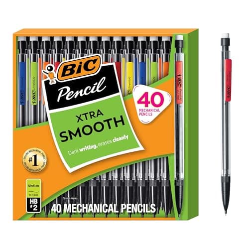 BIC Xtra Smooth Mechanical Pencil with 0.7 mm Medium Point, Refillable and Retractable, 40-Count Pack
