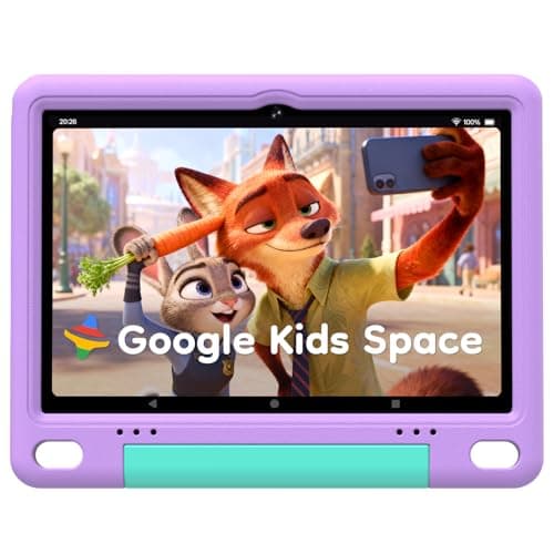 SHARECLOUD 10 inch Kids Tablet, Android Tablet for Kids, 24GB RAM 64GB ROM, 1TB Expandable, with EVA Case, Parental Control, 6600mAh Battery, Dual Camera, BT5.4, WiFi 6, Gift (Purple)