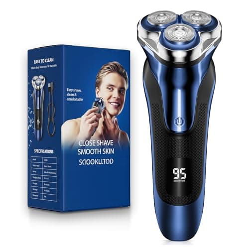 Electric Razor for Men, Electric Shaver for Men Face, Waterproof Wet Dry Rechargeable Shaver with Pop Up Trimmer