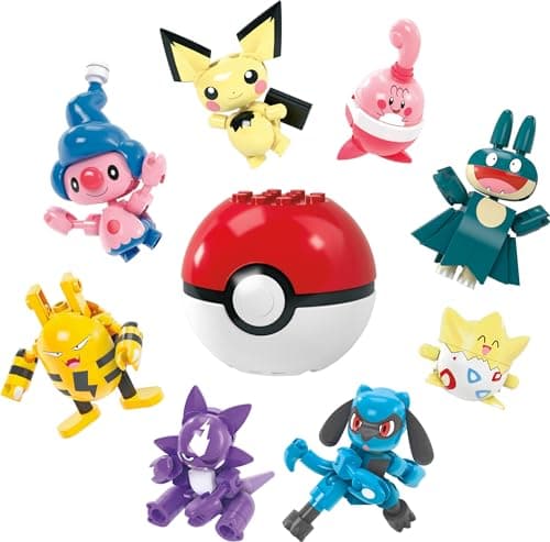 Mega Pokémon Building Toys Set Trainer 8 Pack with 189 Pieces, 8 Articulated and Poseable Characters, 2 Inches Tall, for Kids (Amazon Exclusive)