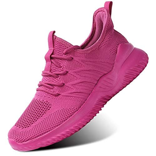 Womens Ladies Walking Running Shoes Slip On Lightweight Casual Tennis Sneakers Girls Kids Zapatos de Mujer Rose