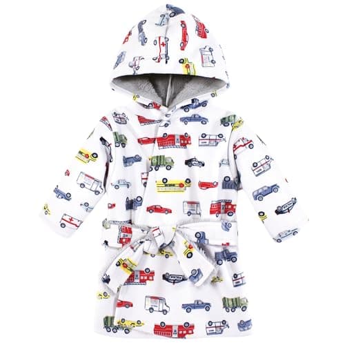 Hudson Baby Unisex Baby Mink with Faux Fur Lining Pool and Beach Robe Cover-ups, Going Places, 6-12 Months