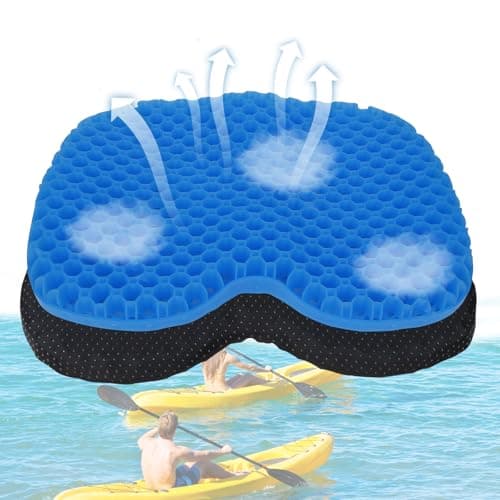 FANGULU Anti-Slip Kayak Seat Cushion Waterproof Thicken Gel Boat Pad for Sit in Kayak Chair Kayak Accessories Equipment Gear for Fishing Kayak Double Thicken Gel Boat Cushion