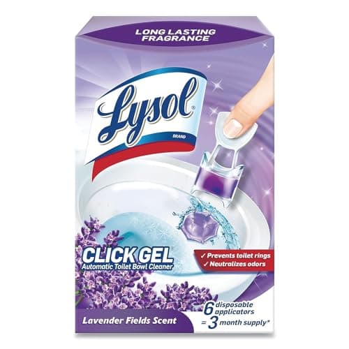 Lysol Click Gel Automatic Toilet Bowl Cleaner, For Cleaning and Refreshing, Lavender Fields, 6 Applicators (Pack of 1)