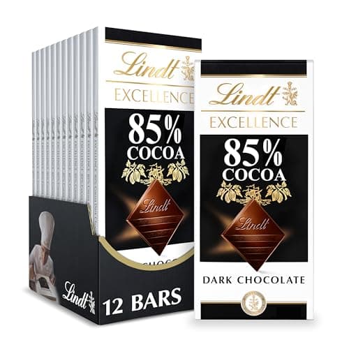 Lindt EXCELLENCE 85% Cocoa Dark Chocolate Bar, Chocolate Candy for Holidays, 3.5 oz. (12 Pack)