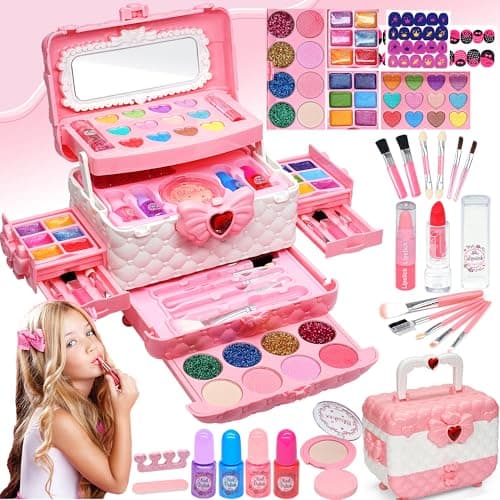Kids Makeup Sets for Girls - Kids Makeup Sets for Girls 5-8, Maquillaje para Niñas, Play Make Up Kit, Best Toys for Little Girl,Princess Toddler Kid Stuff, Ages3456789 10 Year Old Girl Birthday Gifts