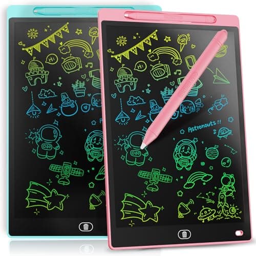 [2 Pack] Genialba LCD Writing Tablet 8.5-Inch Colorful Doodle Board, Toddler Learning Educational Toys Gifts for 3-8 Years Old Girls and Boys, Electronic Drawing Pad for Kids (Pink&Blue)