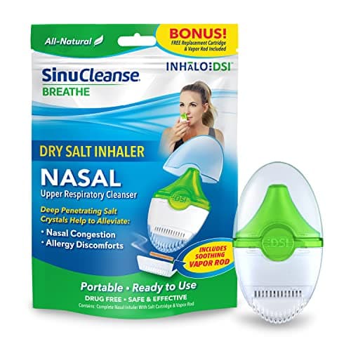 SinuCleanse Inhalo Nasal Dry Salt Inhaler, 100% All-Natural Deep Penetrating Salt Crystals Help You Breathe Easier