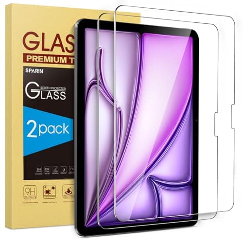 SPARIN Screen Protector for iPad Air 13 Inch M3 2025 & M2 2024 (7th/6th Generation) & iPad Pro 13 Inch M5/M4 8th/7th Gen, Case Friendly/2 Pack Tempered Glass, Support Apple Pencil