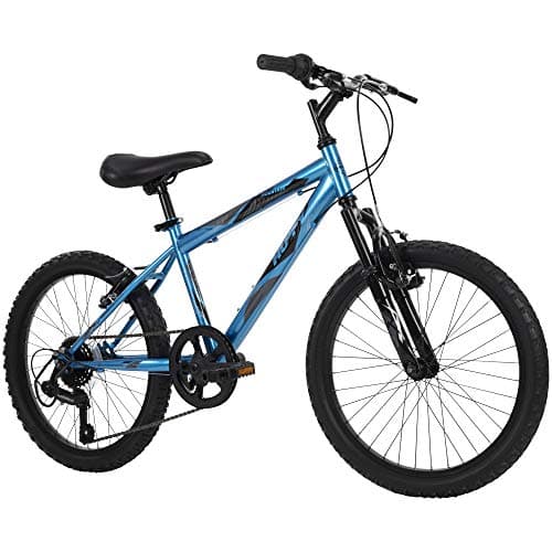 Huffy Stone Mountain Boys 20 Inch Mountain Bike, Metallic Cyan Frame, 6-Speed Shimano Twist Shifting, Front Suspension, Comfort Saddle | 20"/24"/26" Sizes, 6-21 Speeds, Dual Suspension Available |