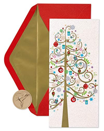 Papyrus Boxed Christmas Cards with Envelopes, Joyful Christmas Celebration, Tree (16-Count)