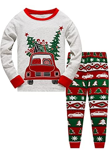 Little Boys Girls Christmas Pajamas Sets for Toddler 100% Cotton Dinosaur Planet Sleepwear Long Sleeve 2 Piece kids Clothes Pjs 3-7T car-6277-8