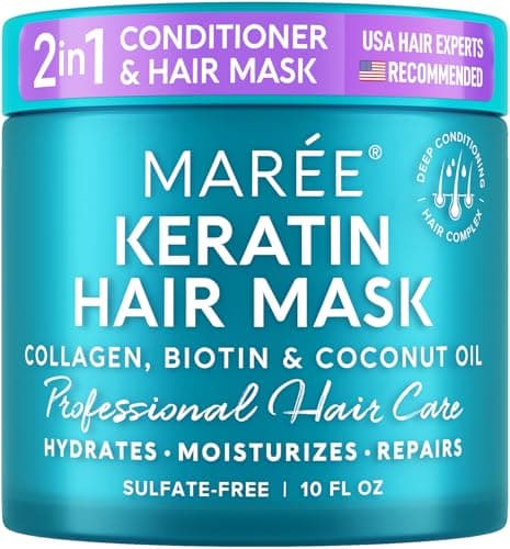 MAREE Hair Mask for Damaged Hair - Keratin Treatment Conditioner - Extremely Deep Conditioning Mask, Hydrating & Repairing, Keratina Mascarilla Para el Cabello