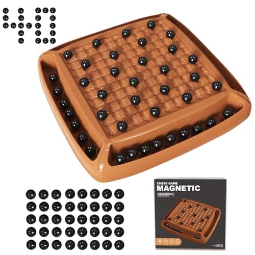 Magnetic Game Chess, Magnet Game Chess 40 Piceses, Family Games for Kids and Adults, Board Game for Kids 8-12 Family Games Night 2-4 Players, Gifts for Teens Kid (Brown)
