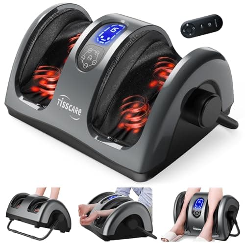 TISSCARE Shiatsu Foot Massager with Heat, FSA Eligible HSA Foot Massager for Plantar Fasciitis, Neuropathy, Circulation and Pain Relief, Massage Feet at Home/Office, Gift for Men and Women