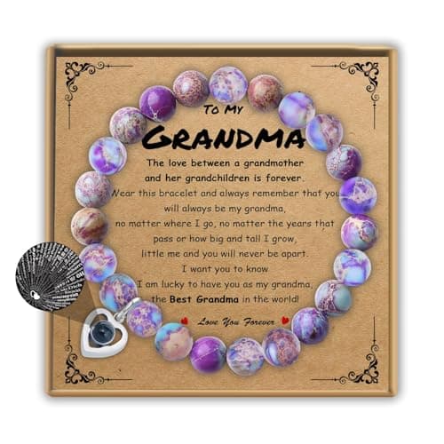 SERENEY Grandma Gifts as Valentines Day Gifts for Grandma, Grandmas Bracelet as Grandmas Birthday Gifts from Granddaughter Grandson, I Love You Bracelet as Nana Gifts for Grandmother from Grandchildren