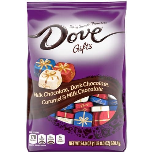 DOVE PROMISES Milk Chocolate, Dark Chocolate & Caramel & Milk Chocolate Christmas Candy Variety Assortment, 24 oz Bag