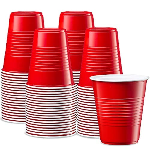 Comfy Package [12 oz. - 40 Count Disposable Plastic Red Cups, Party Drinking Cups for Events and Everyday Use