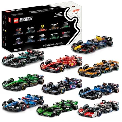 LEGO Speed Champions Ultimate Formula 1 Collector's Pack - Contains 10 Sets in 1 - Includes Exclusive Poster - Collectible F1 Model Car Kit - Gift for Christmas - 66802