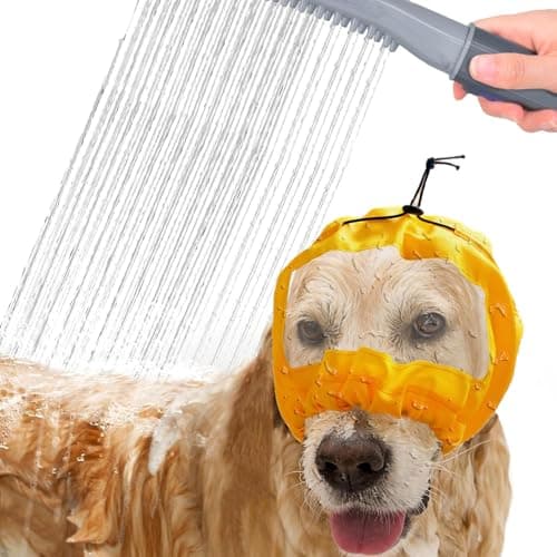 Adjustable Waterproof Dog Shower Cap for Dog Ear Covers for Bath, Reusable Waterproof Ear Covers Rain Hat for Small or Medium Pets Bathing Grooming Swimming