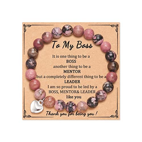 JOGDIAM Boss Day Gifts for Women Best Boss Lady Gifts For Women Boss Gifts Female Natural Stone Beaded Bracelet Christmas