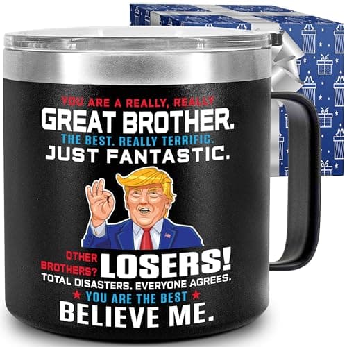 Gifts for Brother, Funny Birthday Gift from Sister, Best Present Idea for Adult Older Bro or Brother in Law for Men Him on Fathers Day Christmas, You Are A Really Great Brother - Coffee Mug Cup 14Oz