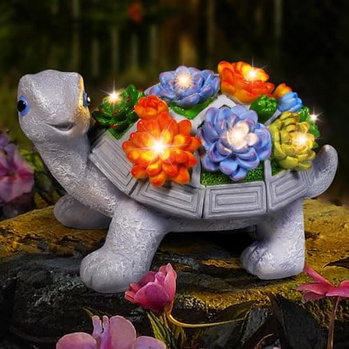 Eletorot Mom Gifts for Mothers Day: Turtle Outdoor Garden Decor for Outside Solar Outdoor Garden Statues for Yard, Patio, Backyard, Gardening, Balcony, Unique Birthday Presents for Women Grandma