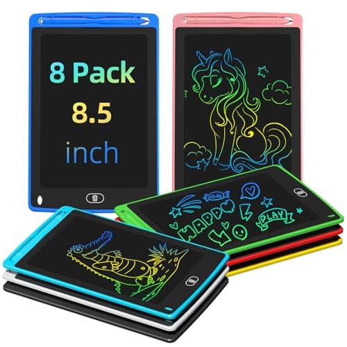 TQU LCD Writing Tablet for Kids, 8.5 Inch Colorful Doodle Board Drawing Tablet, Educational Learning Toys Birthday Gifts for Kids Age 3 4 5 6 7 8 (8 Pack)