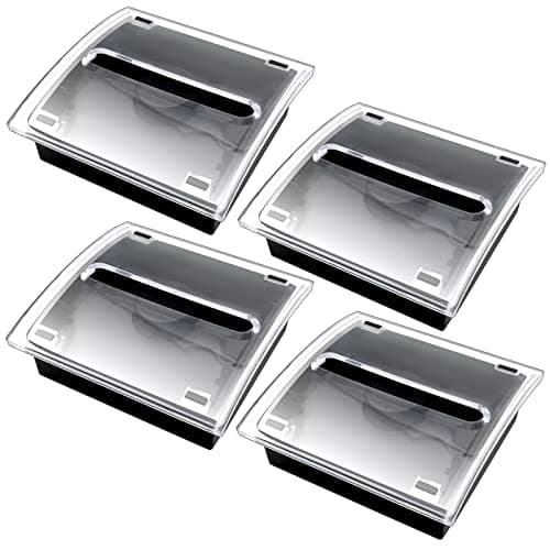 4 Pcs Pop Up Sticky Note Dispenser Sticky Note Holder Pop Up Note Dispenser Transparent Top for 3 x 3 Inch Sticky Notes School Office Home Store Black Base Clear Top (4)