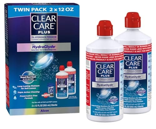 Clear Care Plus Cleaning Solution with Lens Case, Twin Pack, Multi, 12 Oz, Pack of 2