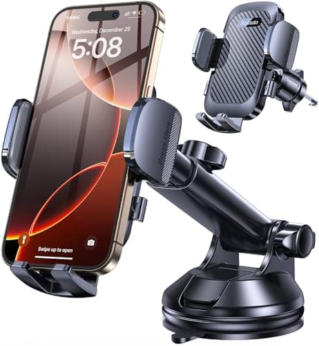 Romuto Phone Holders for Your Car Phone Holder Mount【2026Super Suction】 Cell Phone Car Mount for Car Accessories for Women Men Dashboard/Windshield/Vent Truck Stand Desk Mount for iPhone Samsung Pixel