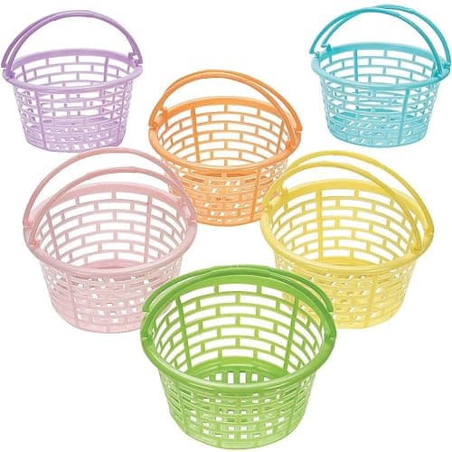 Best Easter Baskets #4 from Fun Express Fun Express Pastel Plastic Easter Baskets - Elevate Your Easter Party with These Colorful Round Baskets - 12 Bulk Baskets That Last for Every Occasion - Perfect for Easter & Beyond, Endless Creativity