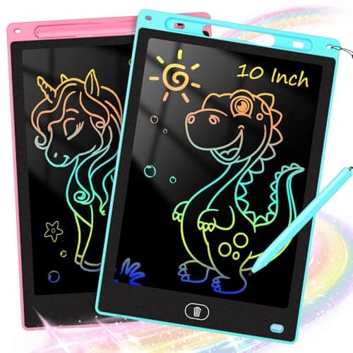 KTEBO 2 Pack 10 Inch LCD Writing Tablet for Kids - Preschool Drawing Tablet Toys & Toddler Travel Essential Toys, Christmas Stocking Stuffers for Kids, Easter Basket Stuffers for Kids