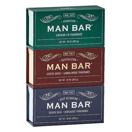 San Francisco Soap Co Man Bar 3-Piece Gift Set - No Harmful Chemicals - Good for All Skin Types - Made in the USA