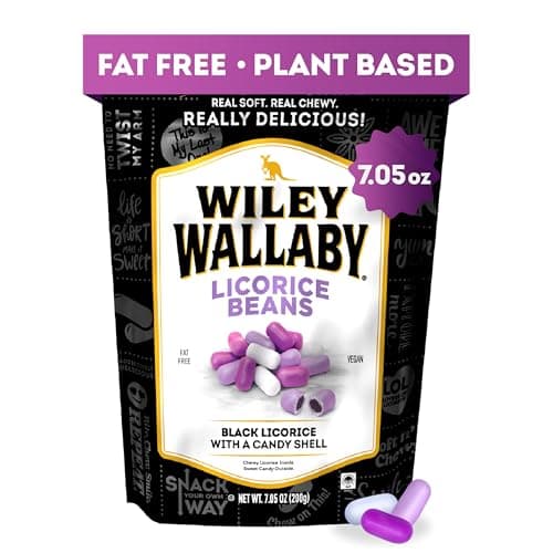 Wiley Wallaby 7.05 Ounce Classic Black Gourmet Australian Style Soft & Chewy Licorice Candy Bean, 1 Pack