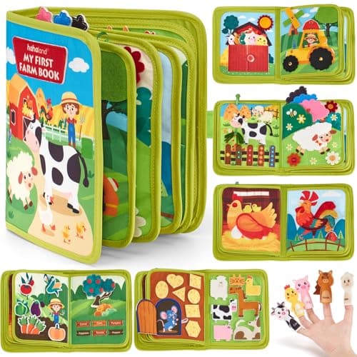 hahaland Busy Book for Toddlers 1-3 - Montessori Toys Busy Board for 1 Year Old Boy Gifts Girl Toys Educational Learning Quiet Activity Books Easter Basket Stuffers for Toddler One Year Old Travel Toy